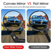 Load image into Gallery viewer, Stainless Steel Rotatable Bicycle Rearview Mirror Bike Rear View Mirror Cycling HandleBar Mirrors Rotating Adjustable HD Safety Convex Mirror With Wide Filed Of View For Mountain Bike