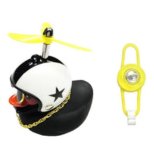 Load image into Gallery viewer, Yellow Small Bike Duck Bicycle Bell Luminous Normal Duck Ducky Bicycle Airscrew Helmet Wind Motor Riding Cycling Lights Horn Rubber Duck Helmet Bike Horn Bell Car Decoration Bicycle Horn
