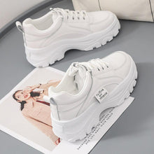 Load image into Gallery viewer, Casual Winter Women Thick Sneakers White Shoes Autumn Winter Fashion Platform Shoes Female Lace Up Rainbow Vulcanized Shoes Comfy Fashion Sneakers Breathable Athletic Casual Shoes