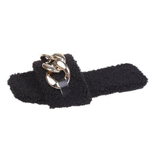 Load image into Gallery viewer, Women Summer Slipper Square Toe Chain Slippers Slip On Flat Slide Sandals Beach Flip Flops Casual Shoes Woman Heel Shoes Open Toe Slip On Dress Backless Heels Slides Slippers