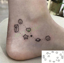 Load image into Gallery viewer, New Waterproof Temporary Sticker Tattoo Flame Heart Star Element Body Art Cute Small Tattoos For Kids Womens