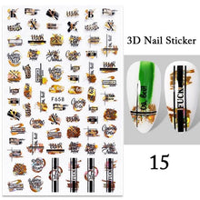 Load image into Gallery viewer, Summer Tropical Plants 3D Nail Sticker Iridescent Leaves Tree Transfer Decals Slider For Nails DIY Nail Art Decoration 3D Nail Stickers Decals Snowflakes Elk Bear Christmas Xmas Transfer Stickers Nail Art Self-Adhesive Decals Decoration Nail Art