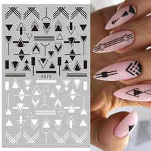 Load image into Gallery viewer, Summer Tropical Plants 3D Nail Sticker Iridescent Leaves Tree Transfer Decals Slider For Nails DIY Nail Art Decoration 3D Nail Stickers Decals Snowflakes Elk Bear Christmas Xmas Transfer Stickers Nail Art Self-Adhesive Decals Decoration Nail Art