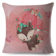 Load image into Gallery viewer, Cute Pillow Cover Cartoon Giraffe Fox Reindeer Animal Nordic Polyester Cotton Cushion Cover For Sofa Home Kids Room Decor Throw Pillow Cases Cartoon Animal Woodland Decorative Cotton Cushion Cover Home Baby Room Decor Standard Pillowcase