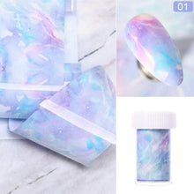 Load image into Gallery viewer, Nail Foils Marble Flower Series Iridescent Nail Art Transfer Sticker Paper Slider Nail Water Decal Design Manicures Decorations Art Manicures Decoration New Gold Nail Transfer Foils for Nail Arts Nails Supply Holographic Effect Nail Art Foil Stickers Hol