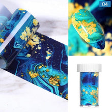 Load image into Gallery viewer, Nail Foils Marble Flower Series Iridescent Nail Art Transfer Sticker Paper Slider Nail Water Decal Design Manicures Decorations Art Manicures Decoration New Gold Nail Transfer Foils for Nail Arts Nails Supply Holographic Effect Nail Art Foil Stickers Hol