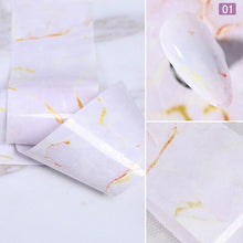 Load image into Gallery viewer, Nail Foils Marble Flower Series Iridescent Nail Art Transfer Sticker Paper Slider Nail Water Decal Design Manicures Decorations Art Manicures Decoration New Gold Nail Transfer Foils for Nail Arts Nails Supply Holographic Effect Nail Art Foil Stickers Hol