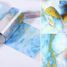 Load image into Gallery viewer, Nail Foils Marble Flower Series Iridescent Nail Art Transfer Sticker Paper Slider Nail Water Decal Design Manicures Decorations Art Manicures Decoration New Gold Nail Transfer Foils for Nail Arts Nails Supply Holographic Effect Nail Art Foil Stickers Hol