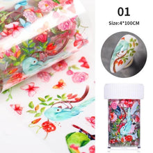 Load image into Gallery viewer, Nail Foils Marble Flower Series Iridescent Nail Art Transfer Sticker Paper Slider Nail Water Decal Design Manicures Decorations Art Manicures Decoration New Gold Nail Transfer Foils for Nail Arts Nails Supply Holographic Effect Nail Art Foil Stickers Hol
