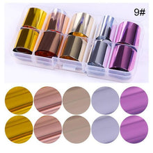 Load image into Gallery viewer, Nail Foils Marble Flower Series Iridescent Nail Art Transfer Sticker Paper Slider Nail Water Decal Design Manicures Decorations Art Manicures Decoration New Gold Nail Transfer Foils for Nail Arts Nails Supply Holographic Effect Nail Art Foil Stickers Hol