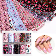 Load image into Gallery viewer, Nail Foils Marble Flower Series Iridescent Nail Art Transfer Sticker Paper Slider Nail Water Decal Design Manicures Decorations Art Manicures Decoration New Gold Nail Transfer Foils for Nail Arts Nails Supply Holographic Effect Nail Art Foil Stickers Hol