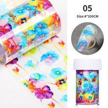 Load image into Gallery viewer, Nail Foils Marble Flower Series Iridescent Nail Art Transfer Sticker Paper Slider Nail Water Decal Design Manicures Decorations Art Manicures Decoration New Gold Nail Transfer Foils for Nail Arts Nails Supply Holographic Effect Nail Art Foil Stickers Hol