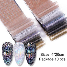 Load image into Gallery viewer, Nail Foils Marble Flower Series Iridescent Nail Art Transfer Sticker Paper Slider Nail Water Decal Design Manicures Decorations Art Manicures Decoration New Gold Nail Transfer Foils for Nail Arts Nails Supply Holographic Effect Nail Art Foil Stickers Hol