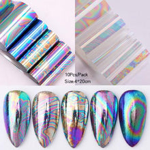 Load image into Gallery viewer, Nail Foils Marble Flower Series Iridescent Nail Art Transfer Sticker Paper Slider Nail Water Decal Design Manicures Decorations Art Manicures Decoration New Gold Nail Transfer Foils for Nail Arts Nails Supply Holographic Effect Nail Art Foil Stickers Hol