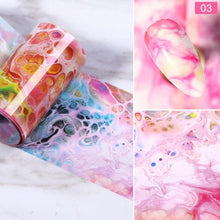 Load image into Gallery viewer, Nail Foils Marble Flower Series Iridescent Nail Art Transfer Sticker Paper Slider Nail Water Decal Design Manicures Decorations Art Manicures Decoration New Gold Nail Transfer Foils for Nail Arts Nails Supply Holographic Effect Nail Art Foil Stickers Hol