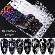 Load image into Gallery viewer, Nail Foils Marble Flower Series Iridescent Nail Art Transfer Sticker Paper Slider Nail Water Decal Design Manicures Decorations Art Manicures Decoration New Gold Nail Transfer Foils for Nail Arts Nails Supply Holographic Effect Nail Art Foil Stickers Hol