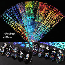 Load image into Gallery viewer, Nail Foils Marble Flower Series Iridescent Nail Art Transfer Sticker Paper Slider Nail Water Decal Design Manicures Decorations Art Manicures Decoration New Gold Nail Transfer Foils for Nail Arts Nails Supply Holographic Effect Nail Art Foil Stickers Hol
