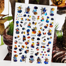 Load image into Gallery viewer, 3D Nail Sticker Waterproof Shining Decals Stickers for Nails Cute Beautiful Love Heart Nail Art Decoration Aurora Silver Design Nail Art Stickers Decals Nail Art Supplies Valentines Day 3D Self-Adhesive Nail Decorations Manicuring Nail Art Manicure