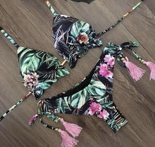 Load image into Gallery viewer, Popular Women's Beachwear Bikini Set Swimwear Push-Up Padded Swimsuit Floral Bikini Set Low Rise Ruffled Two Pieces Swimsuit Push Up Bathing Suit Swimwear