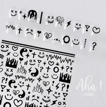 Load image into Gallery viewer, Nail Glue Stickers Stars Moon Cartoon Rabbit Panda Flower Nail Decoration Decals Nail Sticker Nail Art Decorations Design Decoration Acrylic Nail Supplies Designer Nail Decorations for Women Girls Kids 3D Nail Art Stickers Decals