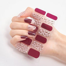 Load image into Gallery viewer, New Year Patterned Nail Decor Nail Polish Nail Art Stickers Full Beauty Sticker for Nails Nail Accessorie Christmas Nail Sticker 3D Nail Art Stickers Decal Slider Template Diy Nail Tool Decorations Nail Art Design Self Adhesive Luxury Designer Nail Sticke