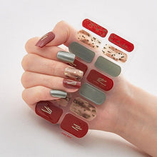 Load image into Gallery viewer, New Year Patterned Nail Decor Nail Polish Nail Art Stickers Full Beauty Sticker for Nails Nail Accessorie Christmas Nail Sticker 3D Nail Art Stickers Decal Slider Template Diy Nail Tool Decorations Nail Art Design Self Adhesive Luxury Designer Nail Sticke