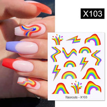 Load image into Gallery viewer, French Line Nail Water Decal Flower Marble Leaf Girl Stickers on Nails Water Ink Transfer Slider Nail Stickers Decor Kids Nails Art Decoration Nail Strips Shiny French Tip Guides Stickers French Nail Stickers Form Fringe Guides