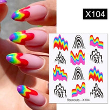 Load image into Gallery viewer, French Line Nail Water Decal Flower Marble Leaf Girl Stickers on Nails Water Ink Transfer Slider Nail Stickers Decor Kids Nails Art Decoration Nail Strips Shiny French Tip Guides Stickers French Nail Stickers Form Fringe Guides