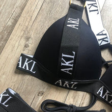 Load image into Gallery viewer, Luxury Women Bikini Set Letter Print Swimsuit Female Push Up Bandage Black Swimwear Women Bikini Set Swimming Bathing Suit Women Swimsuit Bikini Set Letter Print Swimwear Bathing Suit