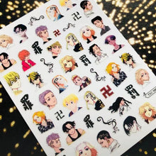 Load image into Gallery viewer, 3D Nail Art Stickers Decal Template Nail Tool Decorations Nail Slider Metallic Nail Art Stickers Set Love Metal Nail Studs Decals for Women Nail Decorations Accessories Metal Curve Stripe Lines Design Letter Nail Sticker Decoration