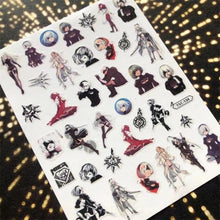 Load image into Gallery viewer, 3D Nail Art Stickers Decal Template Nail Tool Decorations Nail Slider Metallic Nail Art Stickers Set Love Metal Nail Studs Decals for Women Nail Decorations Accessories Metal Curve Stripe Lines Design Letter Nail Sticker Decoration