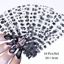 Load image into Gallery viewer, Nail Foils Marble Flower Series Iridescent Nail Art Transfer Sticker Paper Slider Nail Water Decal Design Manicures Decorations Art Manicures Decoration New Gold Nail Transfer Foils for Nail Arts Nails Supply Holographic Effect Nail Art Foil Stickers Hol