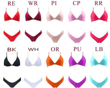 Load image into Gallery viewer, Bikini Swimwear Women Swimsuit Push Up Micro Bikinis Set Swimming Bathing Suit Beachwear Summer Thong Bottom Two Piece Bikini Double Shoulder Straps Cute Swimsuit Triangle Bathing Bikini