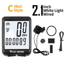 Load image into Gallery viewer, Wireless Wired Bike Computer Backlight Speedometer Odometer Rainproof Cycling Stopwatch Road Bicycle Computer Multifunction With Extra Large LCD Backlight Display Waterproof Design