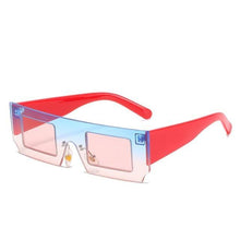 Load image into Gallery viewer, Rectangle Sunglasses for Women Retro Trendy Fashion Glasses Oval Lenses Narrow Thin Square Frame with UV400 Protection Decent Contrast Color Slice Box Style Glasses In Ocean Color Sunglasses For Men & Women