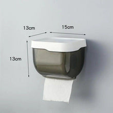 Load image into Gallery viewer, Punch-free Toilet Paper Holder Box Waterproof Storage Toilet Paper Storage Rack Paper Towel Kitchen Bathroom Storage Box Waterproof Toilet Paper Holder Wall Mounted Punch Free Paper Dispenser Transparent Storage Box Bathroom Kitchen Supply