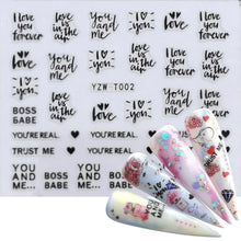 Load image into Gallery viewer, Nail Stickers for Manicure Nail Sticker Sliders For Nails Decal Self-adhesive Nails Figures Transfer Black Accessories Sliders Manicure Decoration 3D Nail Supplies Holographic Decals Transfer Sliders Nail Design Manicures Nail Self-Adhesive Sticker