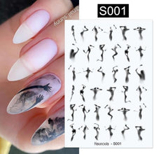 Load image into Gallery viewer, Marble Blooming 3D Nail Sticker Decals Flower Leaves Transfer Water Sliders Abstract Geometric Lines Nail Watermark Decals iridescent Decoration Nail Self-Adhesive Decals Nail Stickers Water Transfer Fresh Nail Decals for Nail Art Butterfly Palm