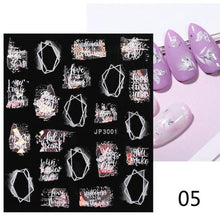 Load image into Gallery viewer, White Embossed Flower Lace Sticker Decal Wedding Nail Art Designs Floral Butterfly Japanese Manicures Nail Decoration Metallic Curve Strip Line Nail Decal Self-Adhesive 3D Wave Design Decoration for Women Girls Adhesive Striping Tape Nail Art Stickers