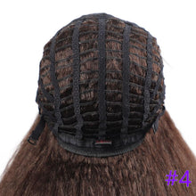 Load image into Gallery viewer, Long Kinky Straight Synthetic Wigs for Black Women Black Brown Blonde Ginger Red White Hair Afro Wigs Synthetic Hair Wigs For Black Women Cosplay Wigs For Women