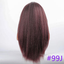 Load image into Gallery viewer, Long Kinky Straight Synthetic Wigs for Black Women Black Brown Blonde Ginger Red White Hair Afro Wigs Synthetic Hair Wigs For Black Women Cosplay Wigs For Women