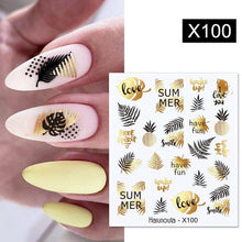 Load image into Gallery viewer, Egg Shell French Lines Water Decals Sticker Geometric Flowers Leaves Bubble Design Slider For Manicuring Nail Art Manicure Lips Nail Art Decorations Slider Nail Art Stickers Decals Nail Art Supplies Valentines Day 3D Self-Adhesive Nail Decorations