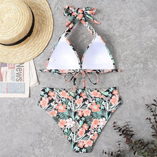 Load image into Gallery viewer, Push Up Bikini New Two Piece Swimsuit Women High Waist Black Pink Bikinis Set Women's Halter Padded Top Push Up Bikini Set Two Piece Swimsuits Bathing Suits Beachwear Swimwear Beachwear Bathing Suit