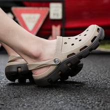 Load image into Gallery viewer, New Mens Summer Slippers Beach Sandals Jelly Shoes Men Outdoor Sandals Hollow Clogs Adjustable Garden Slippers House Shoes Durable Lightweight Beach Clogs