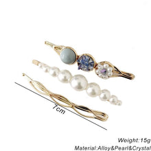 Load image into Gallery viewer, 3pcs/Set Fashion Hair Clips Women Girls Elegant Pearls Geometric Hairpin Sweet Hair Ornament Barrette Headband Hair Accessories For Women
