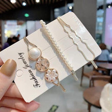 Load image into Gallery viewer, 3pcs/Set Fashion Hair Clips Women Girls Elegant Pearls Geometric Hairpin Sweet Hair Ornament Barrette Headband Hair Accessories For Women