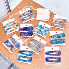 Load image into Gallery viewer, 2PCS/Set Fashion WomenElegant Acrylic Geometric Hairpin Sweet Girl Hair Clip Marble Textured Barrettes Headband Gorgeous Hair Accessories For Women