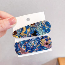 Load image into Gallery viewer, 2PCS/Set Fashion WomenElegant Acrylic Geometric Hairpin Sweet Girl Hair Clip Marble Textured Barrettes Headband Gorgeous Hair Accessories For Women