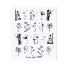 Load image into Gallery viewer, Cool Geometrics Pattern Water Decals Stickers Flower Leaves Slider For Nails Spring Summer Nail Art Decoration Tattoos Women Nail Art Stickers Water Transfer Decals Design Nail Art Supplies Manicure Acrylic Nail Foil Stencils Decorations