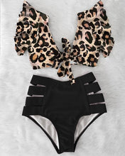 Load image into Gallery viewer, High Waist Bikini Ruffle Swimwear Women Print Swimsuit Push Up Bikinis Plus Size Bathing Suits Floral Beach Wear Bikini Swimsuits for Teen Girls